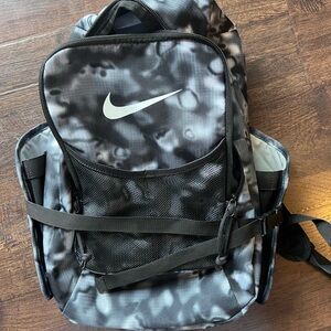 Nike Men's Black & White Tie-Dye Backpack with Mesh Front